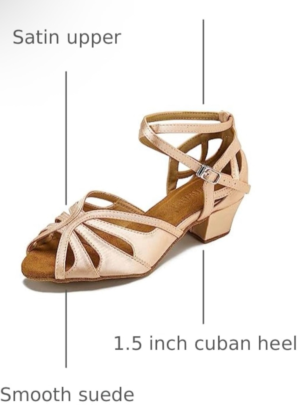 Ladies Dance Heels with Quick Release Strap and Suede Full Sole- Never Used - Picture 2 of 4